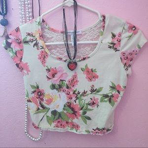 Flower print crop top